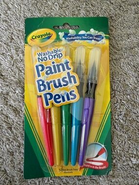 Crayola Washable Paint Brush Pens - Red, Yellow, Green, Blue, Purple